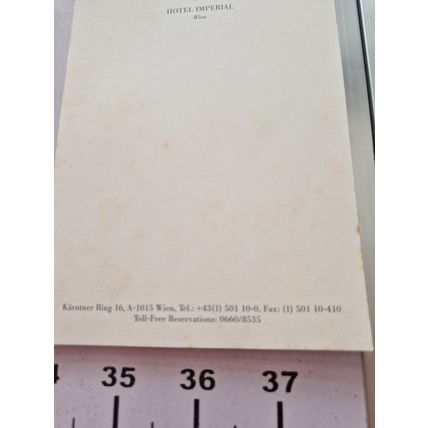 IMPERIAL HOTEL WIEN NOTEPAD