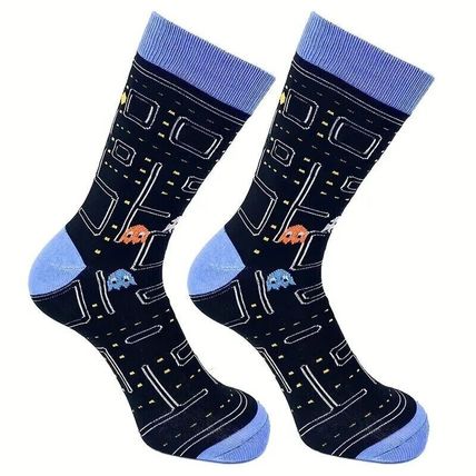 Novelty Pac-Man Socks UK 6-11 Arcade/Video/Gaming/Retro/Maze/Action Gift NEW