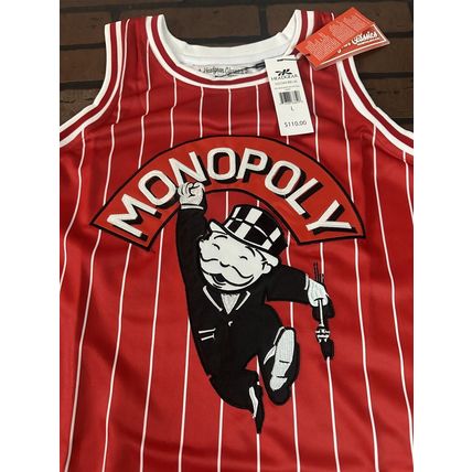 MONOPOLY Red Headgear Classics Basketball Jersey ~Never Worn~ L