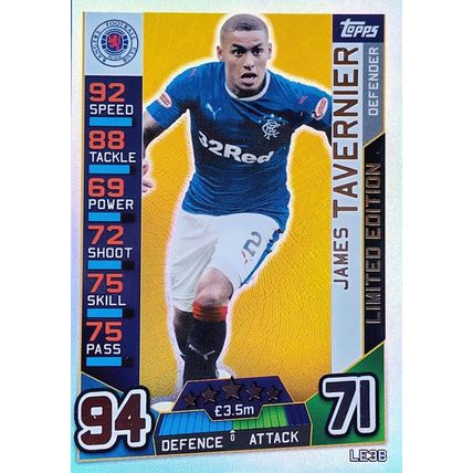 2016-17 Topps Match Attax SPFL LE3B GOLD James Tavernier LIMITED EDITION