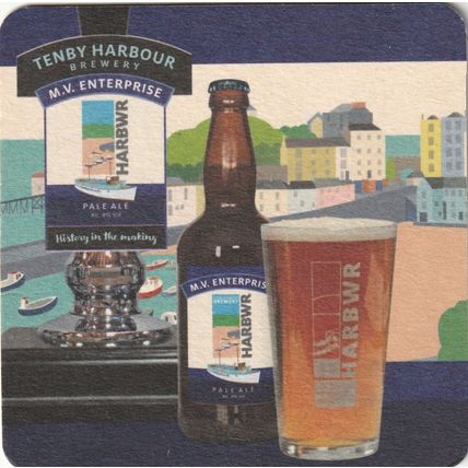 BEER MAT - TENBY HARBOUR BREWERY (WALES) - M.V. ENTERPRISE - (Cat 001) - (2017)