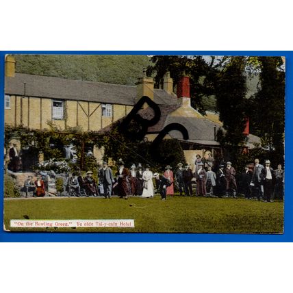 Postcard On The Bowling Green Ye Olde Tal-Y-Cafn Hotel Caernarvonshire Conwy