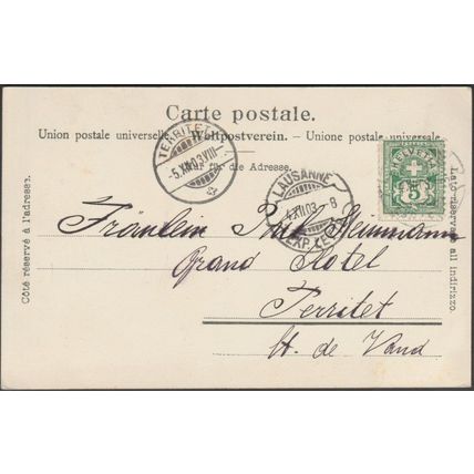 Hôtels Beausite et Grand Hôtel Richmont, Lausanne, 1903 - Burgy CPA