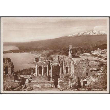 Teatro Greco, Taormina, 1938 - Gaetano D'Agato Foto Cartolina