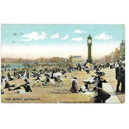 The Beach, Weymouth, Dorset, Postcard.