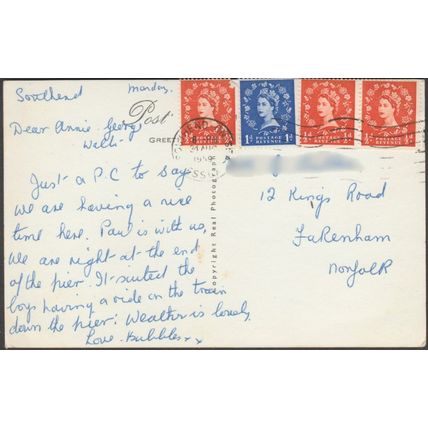 Good Luck from Southend-on-Sea, Essex, 1959 - Mason's RP Postcard