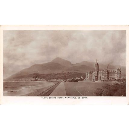 Slieve Donard Hotel, Newcastle, Co Down : real photo-style postcard view pu 1934