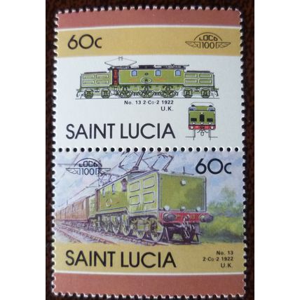 St Lucia 1986 Leaders World Railway Locomotives 60c Great Br mint stamps SG864-5