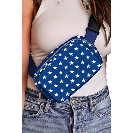 Bluing Independent Day Flag Star Printed Crossbody Bag