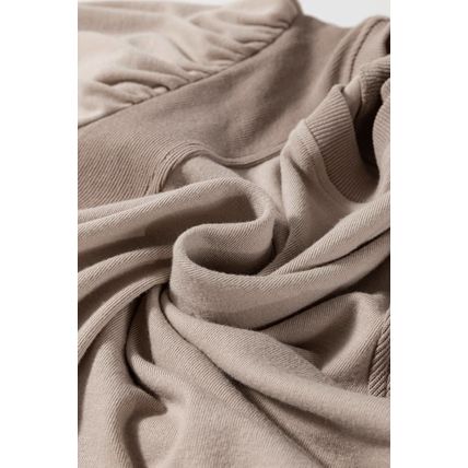 Goat Half Lantern Sleeve Solid Colour Pullover Top