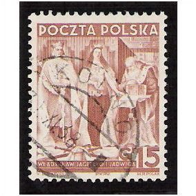 Mi 333: 15 gr pale brown: 20th Anniv. of Independence: Wladislaw and Jadwiga.
