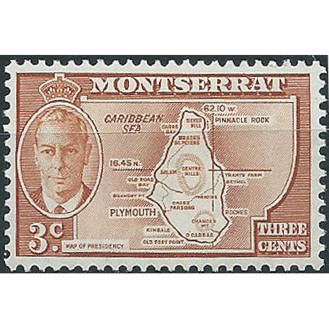 Montserrat 1951 SG125 3C Orange-Brown Mounted Mint . ..
