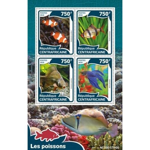 CENTRAL AFRICA 2016 SHEET MNH FISHES POISSONS PEIXES FISCHEN PECES MARINE LIFE