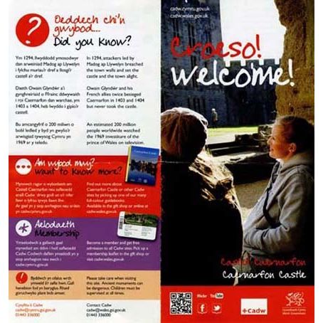 Leaflet: Croeso! / Welcome! – Castell Caernarfon / Caernarfon Castle