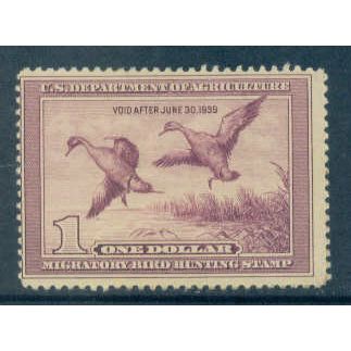 RW5 $1 Pintail Drake and Hen Alighting Average MDG NA1695