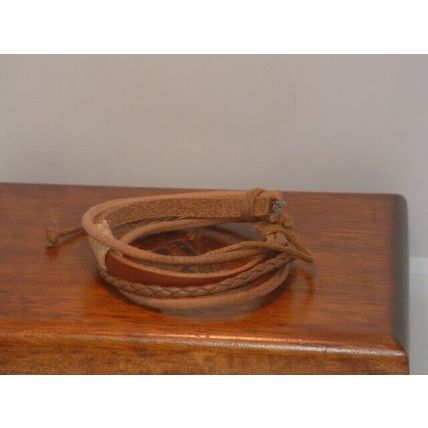 New Leather Brown 3 Layer String Tie Fashion Bracelet