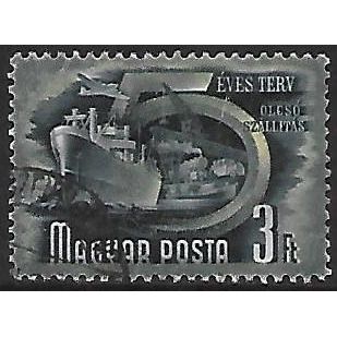 Mi 1183: 3 Ft. black-blue/yellow Definitive Stamp: Five Year Plan, wmk. Wz. 12