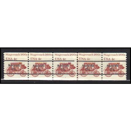 1898Ab 4c Stagecoach Fine MNH Dry Gum PNC 5/5 Line Gap AA0031