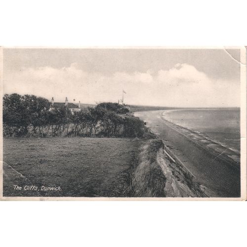 Vintage GB Postcard 1950 - The Cliffs, Dunwich, Suffolk