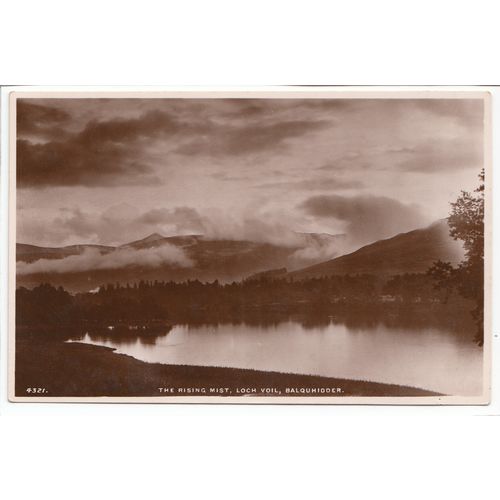 The Rising Mist Loch Voil Balquhidder Perthshire J B White RP Postcard 4321