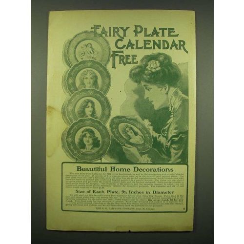 1902 Fairy Soap Ad - Fairy plate calendar free