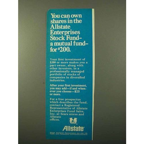 1971 Allstate Insurance Ad - You Can Own Shares