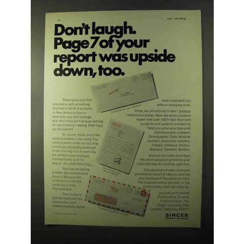 1971 Singer Friden Division Ad - Don't Laugh