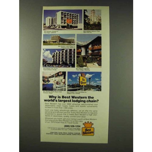 1978 Best Western Motel Ad - Largest Lodging Chain