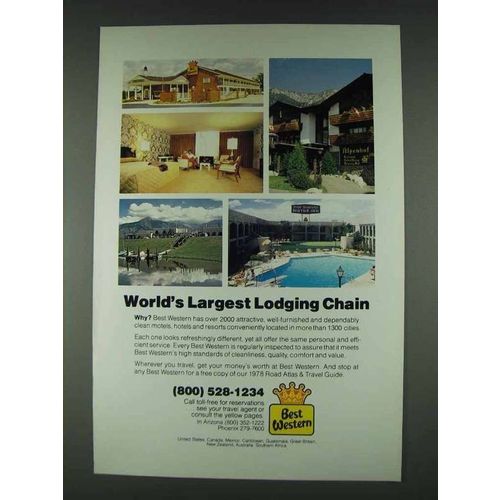 1978 Best Western Motel Ad - Lodging Chain