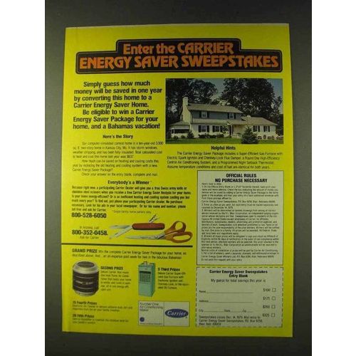 1979 Carrier Heat Pump and Furnace Ad - Sweepstakes