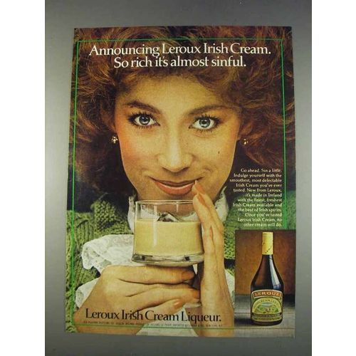 1982 Leroux Irish Cream Liqueur Ad - Almost Sinful