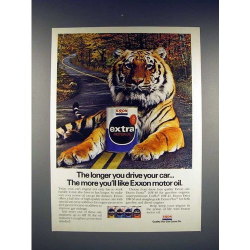 1983 Exxon Motor Oil Ad - The Longer You Drive Car