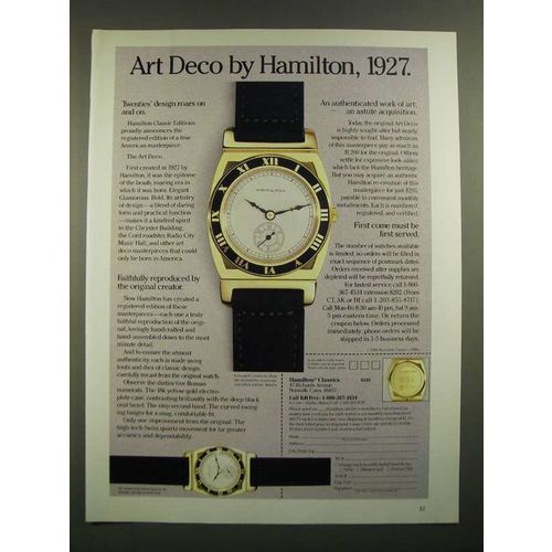 1988 Hamilton The Art Deco Watch Ad