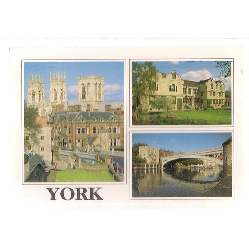 YORK multiview used postcard 1996 postmark #
