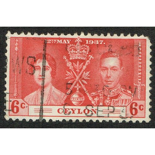 Ceylon 1937 Coronation 6c Carmine SG383 GU