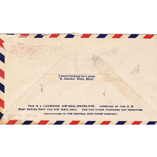 USA First Flight Air Mail C-A-M 27 BAY CITY <> CHICAGO dated Nov 27 1928