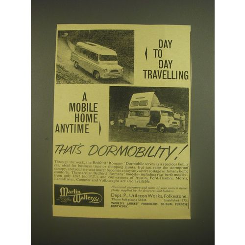 1962 Bedford Romany Dormobile Ad - Day to day traveling a mobile home anytime