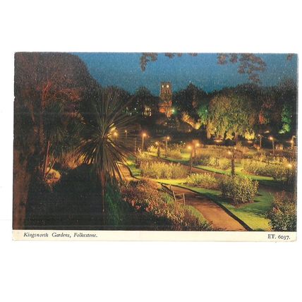 KINGSNORTH GARDENS, FOLKESTONE, KENT.. used postcard by Elgate 1980 postmark =