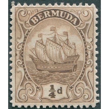 Bermuda 1928 ¼d brown SG 77 unused