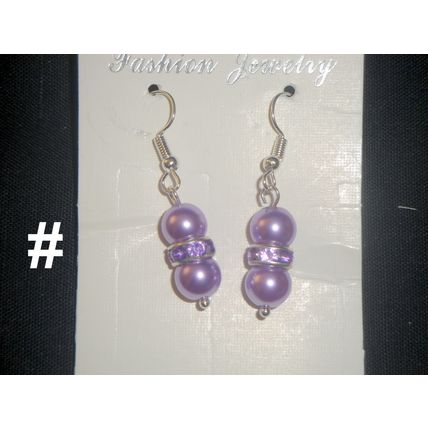 Bright lavender with purple crystal glass fun holiday earrings
