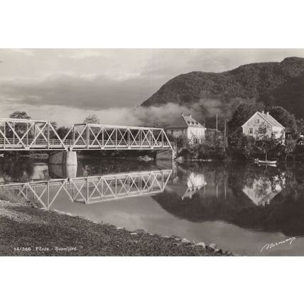 Sunnfjorde Norway Bridge River Real Photo Old Postcard