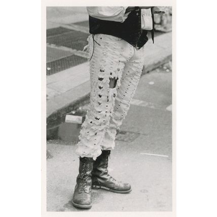 Designer Blue Jeans Shredded Torn Frayed USA Fashion Photo Postcard
