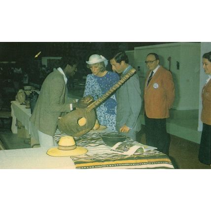 Charles & Diana Inspect Craft Hand Made Guitar Canada Tour Postcard