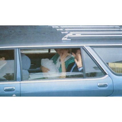 Prince William in Car Goes Home 1982 Royal Chauffeur Postcard
