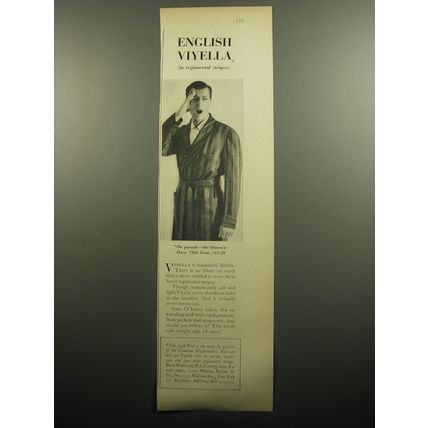 1957 Viyella Robe by State O'Maine Ad - English Viyella (in regimental stripes)