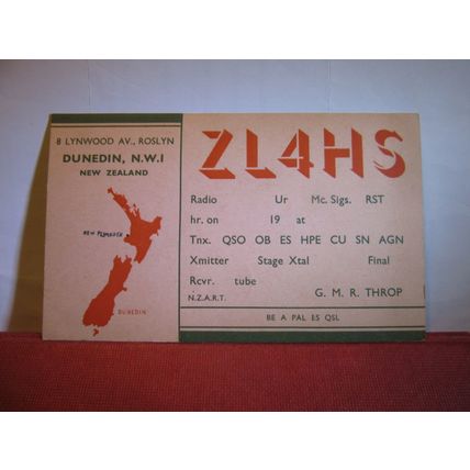 unused QSL card DUNEDIN, NEW ZEALAND c.1948 =