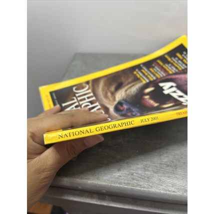 National Geographic Magazine July 2001 Grizzly Bear Vintage Collectible .