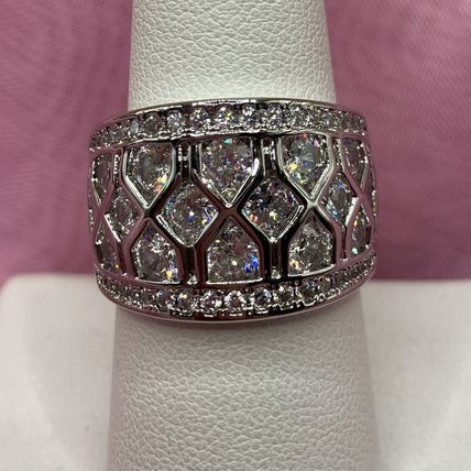Elegant Band Ring Paved Full Of Shining Zirconia #779