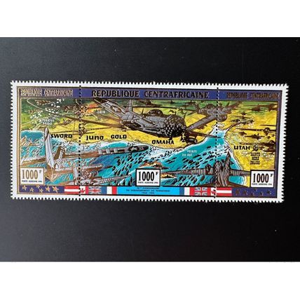 Centrafricaine 1994 Mi. 1630 - 1632 50 Ans Débarquement Normandie 1944 or Omaha