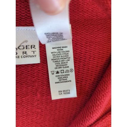 Vintage Villager Sport by Liz Claiborne Nautical Half Zip Sweater XL Cherry Red